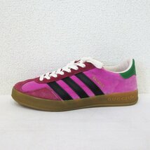 ほぼ未使用 22SS GUCCI×adidas グッチ×アディダス GAZELLE ベロア×スエード ローカットスニーカー HQ7084 22.5cm パープル_画像3