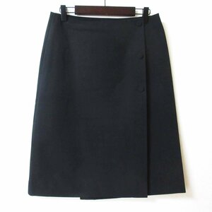  beautiful goods PRADA Prada knee height LAP to coil skirt size 42 black *