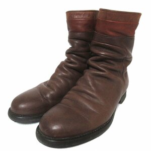  beautiful goods alfredo BANNISTER Alfredo Bannister back Zip up leather short boots 39 size 24.5cm corresponding brown group 