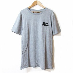 美品 Courreges Paris クレージュ ロゴ プリント 半袖 Tシャツ カットソー メンズ サイズS グレー ◆