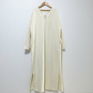 美品 19AW emmi エミ 裏起毛 キーネック ワンピース フリーサイズ ベージュ ◆