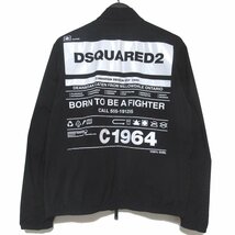 美品 20SS DSQUARED2 ディースクエアード バックプリント ジップアップ コーチジャケット S75AM0746 40サイズ ブラック_画像1