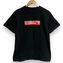 美品 19SS sacai×FRAGMENT DESIGN サカイ 半袖 BOXテープラベル クルーネック Tシャツ カットソー 19-02023M 1 ブラック_画像1