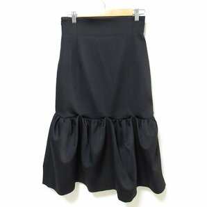 美品 23AW Whim Gazette ウィムガゼット ダブルサテンボリュームスカート フリーサイズ ブラック ◆の画像2