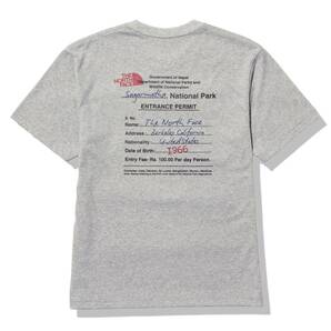 即決☆ノースフェイス エントランス パーミッション 半袖Tシャツ Z/Mサイズ グレー 灰色 ロゴ 速乾 ドライ