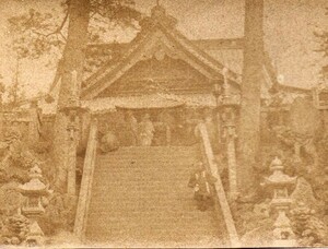 明治期 古写真 鶏卵紙 手札版【成田山本堂】// 鶏卵写真 千葉県成田市 幕末 江戸