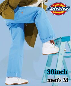 【美品】Dickies ディッキーズ　85283 ダブルニーワークパンツ　ライトブルー　30inch メンズ　Mサイズ