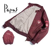 定価7万超【LL(52)】Papas パパス スウィングトップ ジップジャケット LL(52) メンズ【ロゴ刺繍ワッペン】裏地チェック 日本製 着心地抜群_画像1