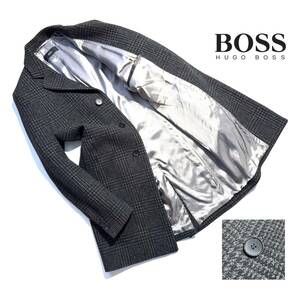 最高級【定価10万超】HUGO BOSS ヒューゴボス ツイード チェスターコート 48 メンズ【美シルエット】ウール 国内正規 SLIM FIT