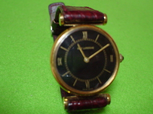  rare article antique hand winding type 17 stone SWISS MADE GUY LAROCHE wristwatch Gold & black 