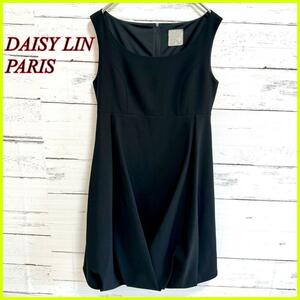 【極美品】DAISY LIN PARIS デイジーリンパリス ワンピース ノースリーブ 袖なし サイズ表記38 M ブラック 黒 フォーマル レディース