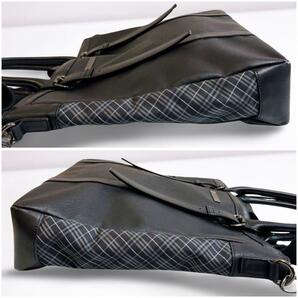 【美品】BURBERRY BLACK LABEL バーバリー ブラックレーベル 2way ブリーフケース ビジネスバッグ ノバチェック 肩がけ ブラック メンズ の画像5