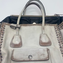 【1円～】PRADA/プラダ バッグ ハンドバッグ トートバッグ B2619H レザー ホワイト ヴィッテロ 保存袋付 _画像9