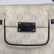 【1円～】LOEWE ロエベ ショルダーバッグ レザー ホワイト 総柄 PVC ミニポーチ/保存袋付_画像9