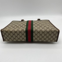 【1円～】GUCCI グッチ シェリーライン ハンドバッグ オールドグッチ PVC ビジネスバッグ GG柄 ヴィンテージ レザー 010 378_画像4