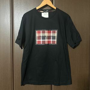 【渋谷限定】新品 未使用 【L】ブラックレーベル クレストブリッジ チェック ボックスロゴ Tシャツ 黒 BLACKLABEL CRESTBRIDGE