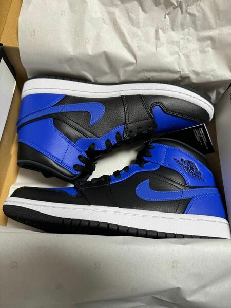 NIKE AIR JORDAN1 MID BLACK/HYPER ROYAL-WHITENOIR/BLANC/ROYALHYPER