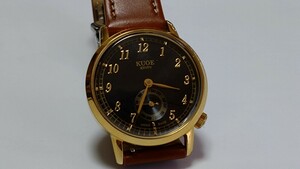 稼働・KUOE kyoto（日本製） クオ【OLD SMISTH90-007】スモセコ×裏スケルトン・２１石自動巻腕時計