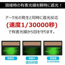 送料無料 マスク 溶接 自動遮光 溶接マスク 溶接面 アーク溶接 遮光レンズ メガネ 遮光速度1/30000秒 ソーラー充電 溶接面 ヘルメットny150_画像6