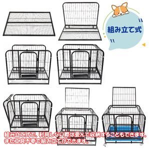 ペットケージ 小型 犬 猫 組み立て式 キャスター付き サークル 扉 フェンス 留守番 室内用 屋内用 ドッグ用品 キャット用品 pt051の画像4