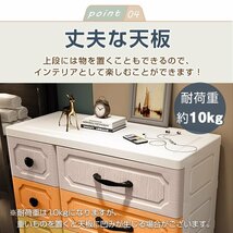 リビング チェスト おしゃれ 5段 収納 ボックス 衣類 衣装 ランドリー ケース タンス プラスチック スリム 家具 角丸 新生活　sg062_画像6