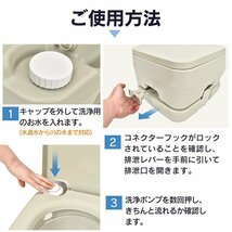 送料無料 ポータブル水洗トイレ 簡易トイレ水洗式 ポータブル 携帯トイレ 密閉型 タンク取り外し 介護 非常用 災害 便座 避難 防災 sg158_画像4