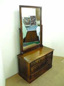 10360* Showa Retro * modern antique large mirror * dresser dresser * used * present condition *