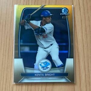 即決●2023 Topps Bowman NPB #114 ブライト健太 /50枚限定 ゴールドリフラクター Chrome 中日ドラゴンズ　金パラレル