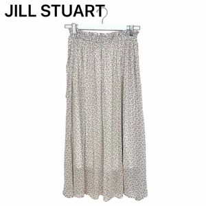 美品　JILL STUART ジルスチュアート　花柄スカート　シフォン　白