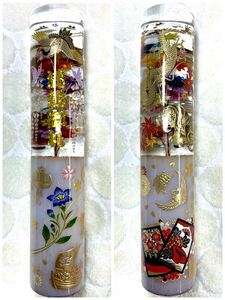 水中花 シフトノブ 満載御礼 鶴 龍 虎 花札 和柄 207mm/直径41mm ワンオフ デコトラ トラック野郎 カスタム 旧車 