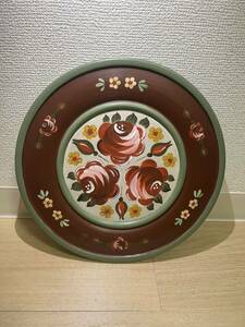 プレート保管品 飾り皿 インテリア 絵皿 オブジェ　アンティーク　皿　木製　木製皿　置物