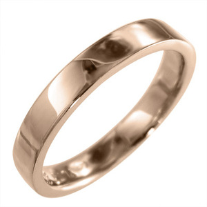  flat strike . ring lady's k18 pink gold simple approximately 3mm width 