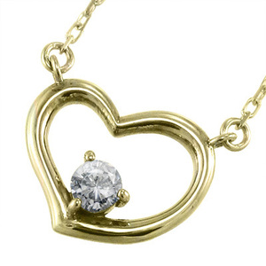  ювелирные изделия колье один шарик Open Heart бриллиант 4 месяц зодиакальный камень 18 золотой желтое золото 