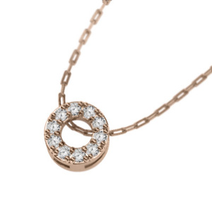 K10 Ожерелье с подвеской из розового золота Натуральный бриллиант Размер около 6 мм