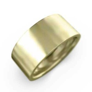 スタンダード 平打ちの 指輪 k18イエローゴールド 約8mm幅 大きめサイズ 厚さ約1.4mm