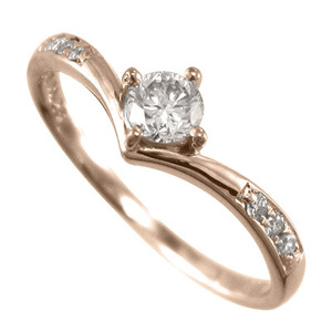 リング 婚約指輪 天然ダイヤモンド 10金ピンクゴールド