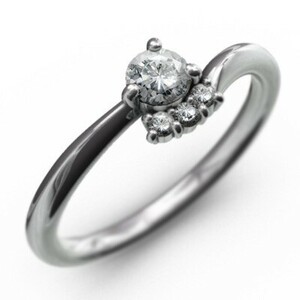 オーダーメイド 婚約 指輪 ダイアモンド 4月誕生石 k18ホワイトゴールド