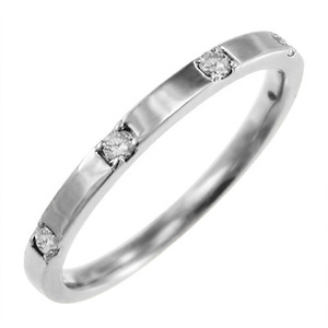 結婚指輪にも ダイアモンド ファイブ ストーン プラチナ900 4月誕生石