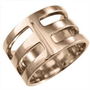 k18ピンクゴールド 平打ち リング 小指 指輪 幅広 リング 約1cm幅 特大サイズ