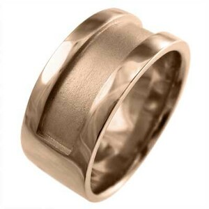  flat strike .. ring men's wide width ring k18 pink gold approximately 10mm width thickness approximately 2mm. weight feeling extra-large size half groove 