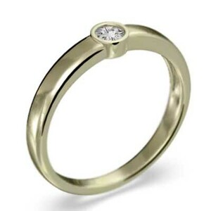 イエローゴールドk10 リング 結婚指輪 にも 1粒石 天然ダイヤモンド 4月誕生石