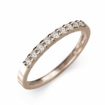 平たい リング ハーフ エタニティ 指輪 ダイアモンド 細い 指輪 18金ピンクゴールド 幅約1.7mmリング 細め_画像4