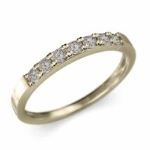 平打ち リング ハーフ エタニティー リング 細い 指輪 ダイヤモンド k10イエローゴールド 幅約2mmリング 少し細め_画像4