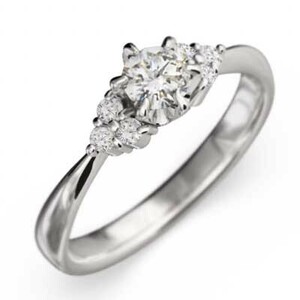 ダイアモンド 婚約指輪 4月誕生石 k18ホワイトゴールド