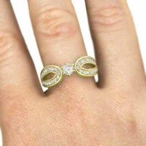 18金イエローゴールド リング 結婚指輪 にも 4月誕生石 ダイヤモンド_画像2