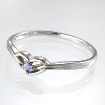 指輪 白金（プラチナ）900 ハート 型 一粒 アメシスト(紫水晶) 2月誕生石_画像4