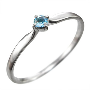  blue topaz ring 1 bead stone white gold k18 11 month birthstone 