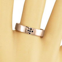 指輪 5ストーン クロス デザイン ブラックダイアモンド 4月の誕生石 18金ピンクゴールド_画像2
