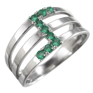  ring emerald 5 month. birthstone k10 white gold 3 ream 