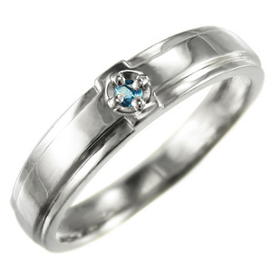 指輪 ピンキー 小指 リング ブルートパーズ(青) クロス デザイン 一粒 Pt900 11月の誕生石